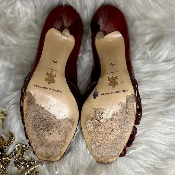 Sigerson Morrison Red Leather Heels​​​ - Picture 8 of 14